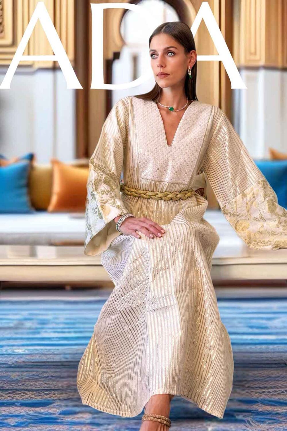 Shimmering Silver Kaftan